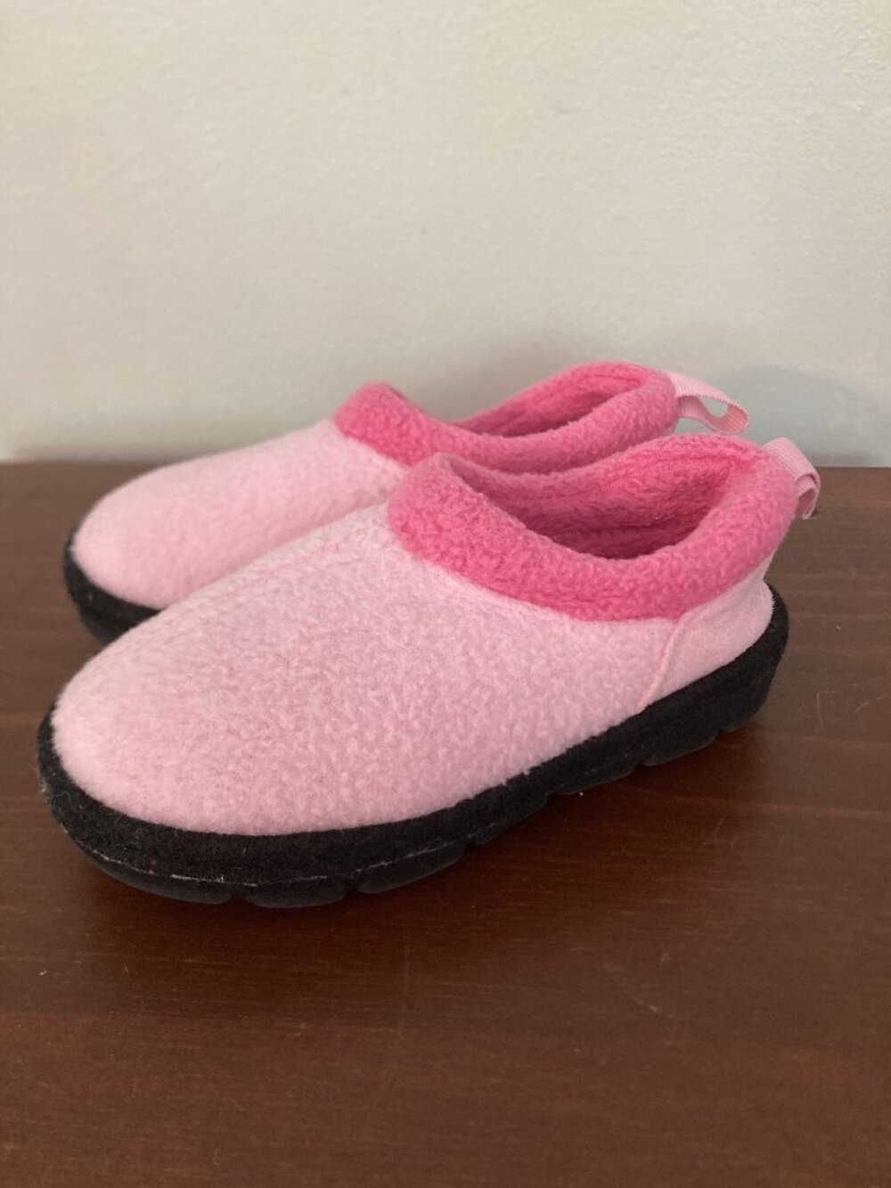Sperry Toddler Girls Fleece Slip-On Slippers Pink & Black Size 5M
